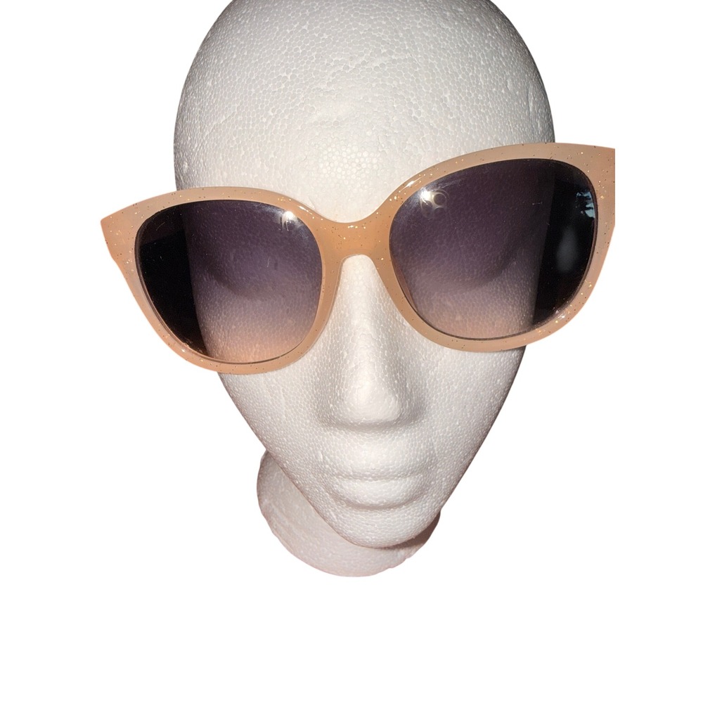 Nanette Lepore Peach Glitter Cat Eye Sunglasses UNNN0726-A NN264‎ ND Purple Lens